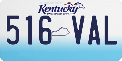 KY license plate 516VAL