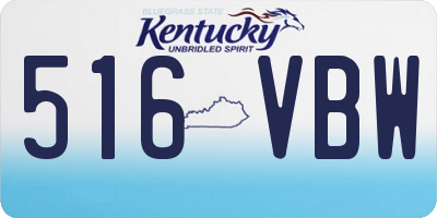 KY license plate 516VBW