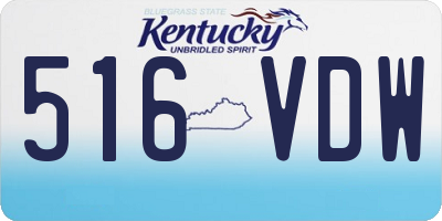 KY license plate 516VDW