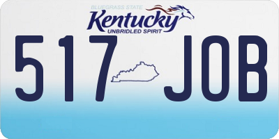 KY license plate 517JOB