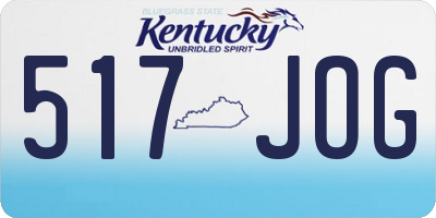 KY license plate 517JOG