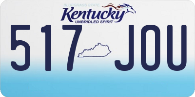 KY license plate 517JOU