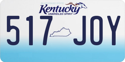 KY license plate 517JOY