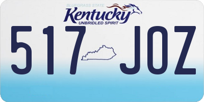 KY license plate 517JOZ