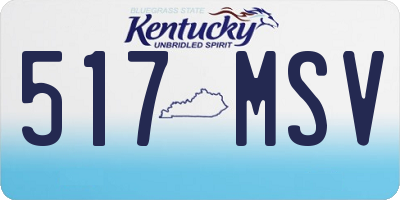 KY license plate 517MSV