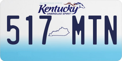 KY license plate 517MTN