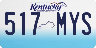 KY license plate 517MYS