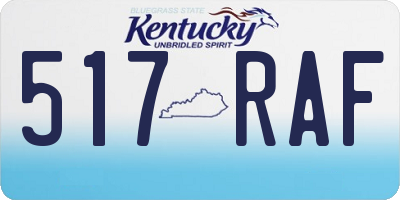 KY license plate 517RAF