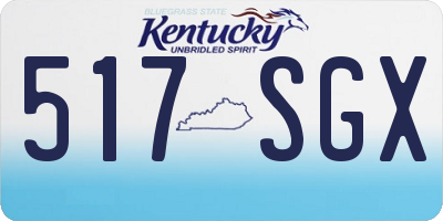 KY license plate 517SGX