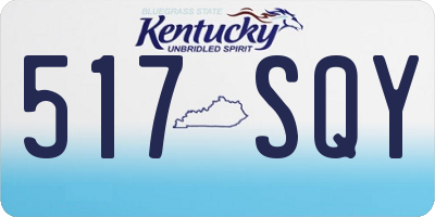 KY license plate 517SQY