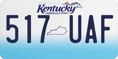 KY license plate 517UAF