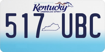 KY license plate 517UBC