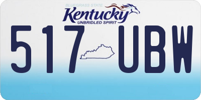 KY license plate 517UBW