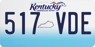 KY license plate 517VDE