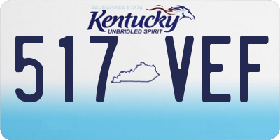 KY license plate 517VEF