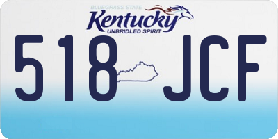 KY license plate 518JCF