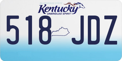 KY license plate 518JDZ