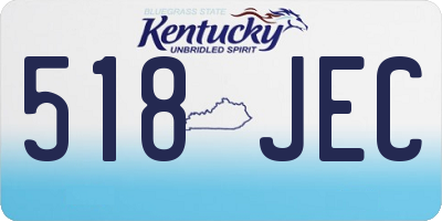 KY license plate 518JEC