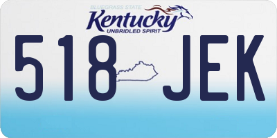 KY license plate 518JEK