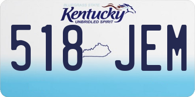 KY license plate 518JEM