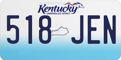 KY license plate 518JEN