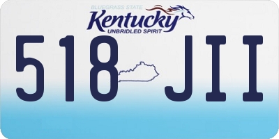 KY license plate 518JII