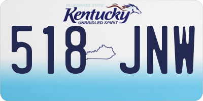 KY license plate 518JNW