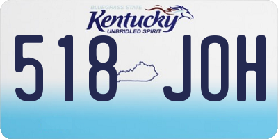 KY license plate 518JOH