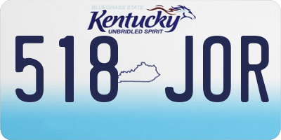 KY license plate 518JOR