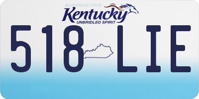 KY license plate 518LIE