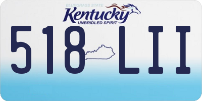 KY license plate 518LII