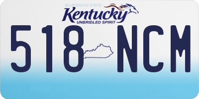 KY license plate 518NCM