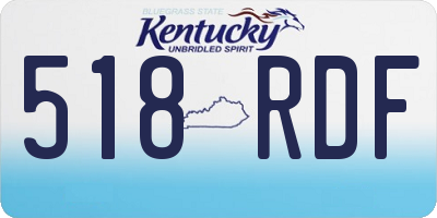 KY license plate 518RDF