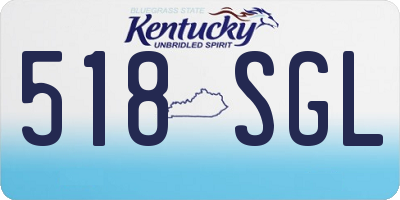 KY license plate 518SGL
