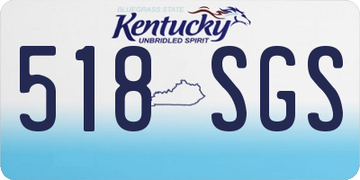 KY license plate 518SGS