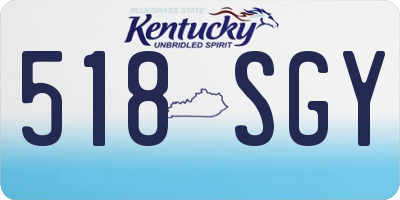 KY license plate 518SGY