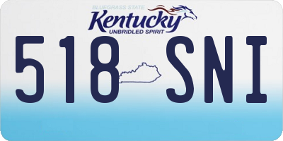 KY license plate 518SNI