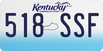 KY license plate 518SSF