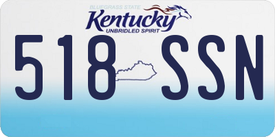 KY license plate 518SSN