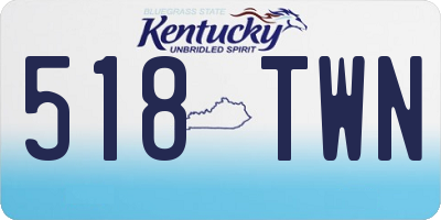 KY license plate 518TWN
