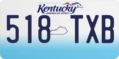 KY license plate 518TXB