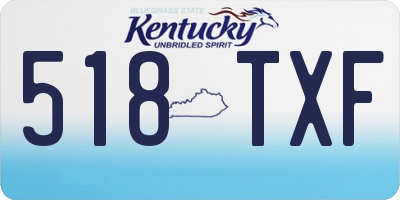 KY license plate 518TXF