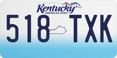 KY license plate 518TXK