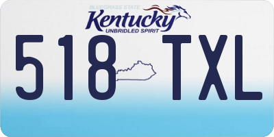 KY license plate 518TXL