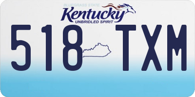 KY license plate 518TXM