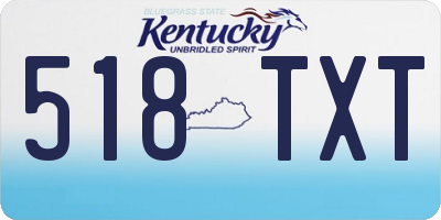 KY license plate 518TXT
