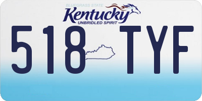 KY license plate 518TYF