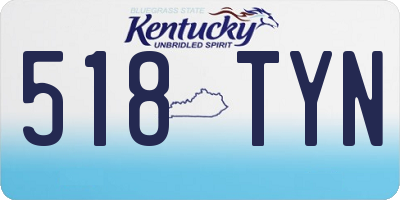 KY license plate 518TYN