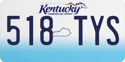 KY license plate 518TYS