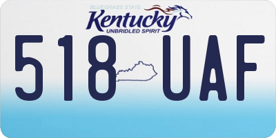 KY license plate 518UAF